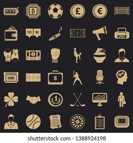 Lottery icons set. Simple style of 36 lottery vector icons for web for any design