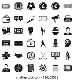 Lottery icons set. Simple style of 36 lottery vector icons for web isolated on white background