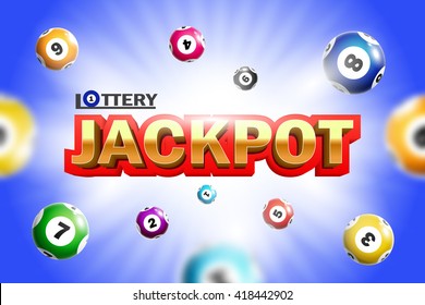 Lottery Jackpot background with colorful balls.