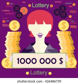 lottery, jackpot, the icon with the image of man winning the lottery.