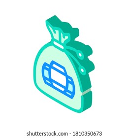 lottery kegs bag isometric icon vector. lottery kegs bag sign. isolated symbol illustration