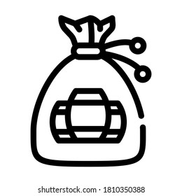 lottery kegs bag line icon vector. lottery kegs bag sign. isolated contour symbol black illustration
