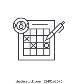 Lottery line icon concept. Lottery vector linear illustration, symbol, sign