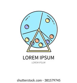 Lottery line icon isolated on white background vector illustration.