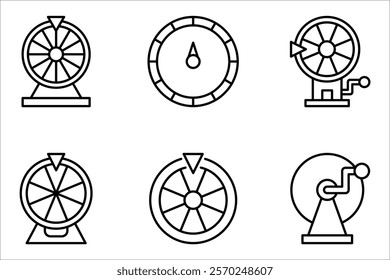 Lottery line icon set, Casino roulette symbol, vector illustration on white background