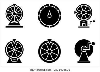 Lottery line icon set, Casino roulette symbol, vector illustration on white background