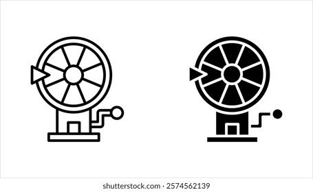 Lottery line icon set, Casino roulette symbol, vector illustration on white background