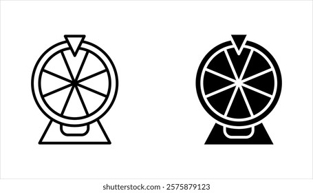 Lottery line icon set, Casino roulette symbol, vector illustration on white background