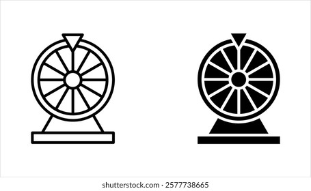 Lottery line icon set, Casino roulette symbol, vector illustration on white background