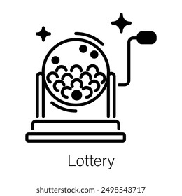 A lottery machine, line style icon