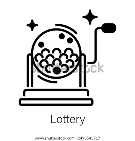 A lottery machine, line style icon