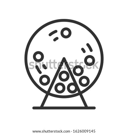 lottery machine, linear icon. Editable stroke