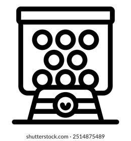 A máquina de loteria está misturando bolas com números para obter a combinação vencedora