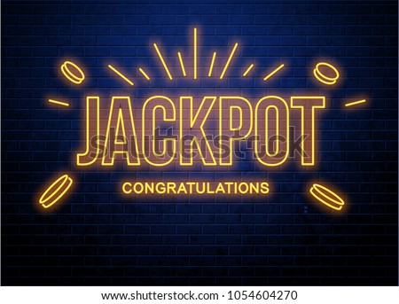 lottery neon background brick wall