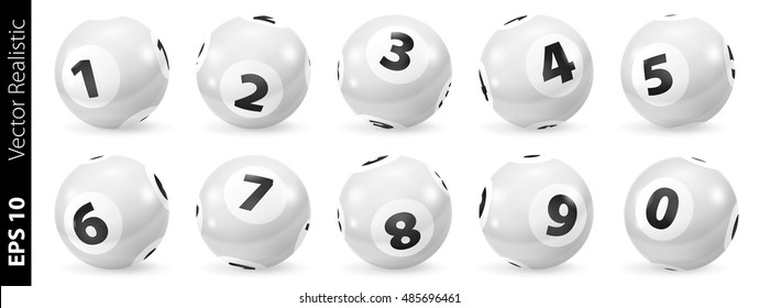 Lottery Number Balls. Black and white balls isolated. Bingo balls set.White Bingo Balls.