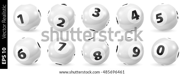 Lottery Number Balls. Black and white balls\
isolated. Bingo balls set.White Bingo\
Balls.