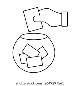 Icono de esquema de proceso de lotería. Ilustración vectorial