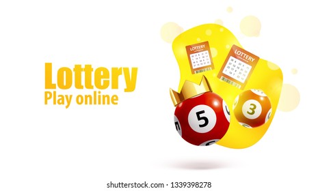 lottery realistic 3d objects logo