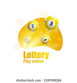 lottery realistic 3d objects logo