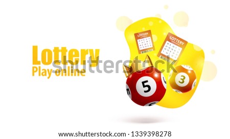 lottery realistic 3d objects logo
