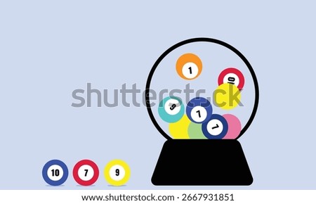 Lottery spin machine with lotto balls illustration