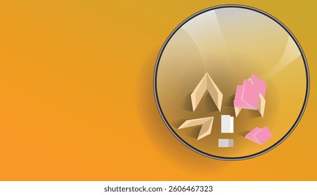 Lottery ticket bowl, raffle drawing concept vector illustration design background