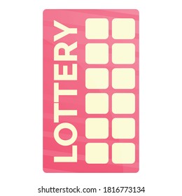 Icono de entrada de lotería. Caricatura del ícono vectorial de la lotería para el diseño web aislado en fondo blanco