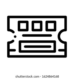 Lottery Ticket Icon Vector. Outline Lottery Ticket Sign. Isolated Contour Symbol Illustration