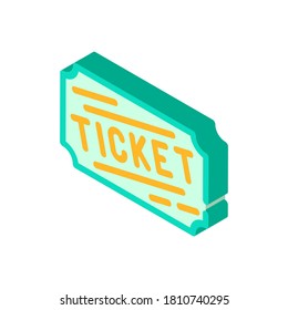 vector de icono isométrico de la entrada de lotería. cartel de la lotería. ilustración de símbolo aislado