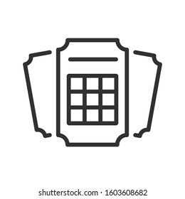 lottery ticket, linear icon. Editable stroke