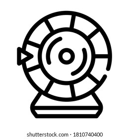 lottery wheel line icon vector. lottery wheel sign. isolated contour symbol black illustration
