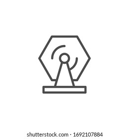 Lottery wheel line outline icon