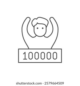 Lottery winner line outline icon