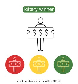 Lottery winner vector icon.