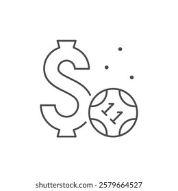 Lottery winnings line outline icon