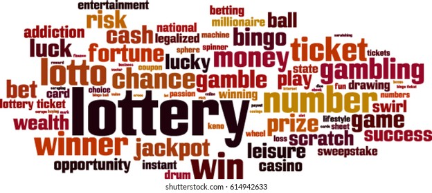 Lottery word cloud concept. Vector illustration