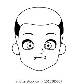 lottle boy with dracula head character vector illustration design