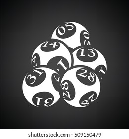 Lotto Balls Icon. Black Background With White. Vector Illustration.