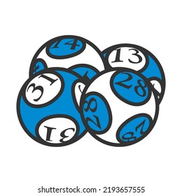 Lotto Balls Icon. Editable Bold Outline With Color Fill Design. Vector Illustration.
