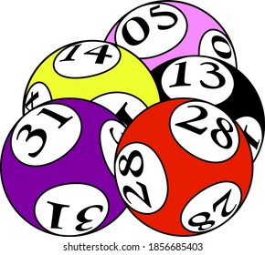 Ícone de bolas Lotto. Contorno Editável Com Design De Preenchimento De Cor. Ilustração de vetor.