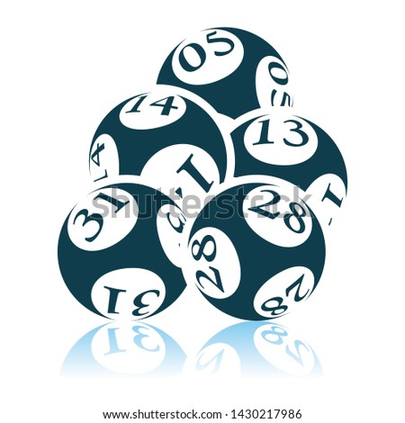 Lotto Balls Icon. Shadow Reflection Design. Vector Illustration.