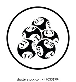 Lotto balls icon. Thin circle design. Vector illustration.