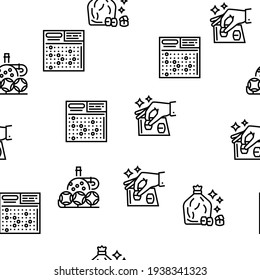 Lotto Gamble Game Vector Seamless Pattern Thin Line Illustration