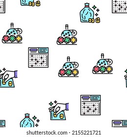 Lotto Gamble Game Vector Seamless Pattern Thin Line Illustration
