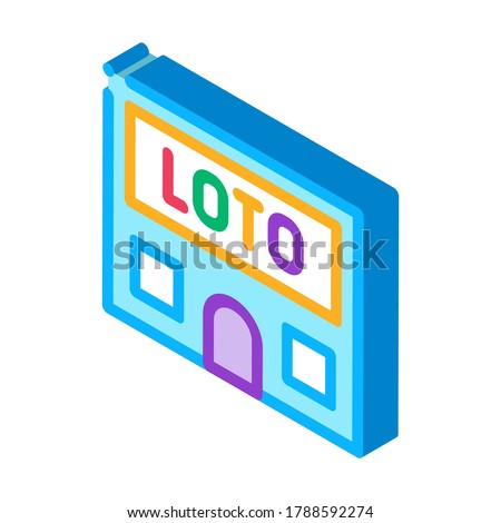 Lotto House Icon Vector. Isometric Lotto House sign. color isolated symbol illustration