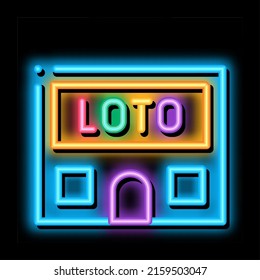 Lotto House neon light sign vector. Glowing bright icon Lotto House sign. transparent symbol illustration