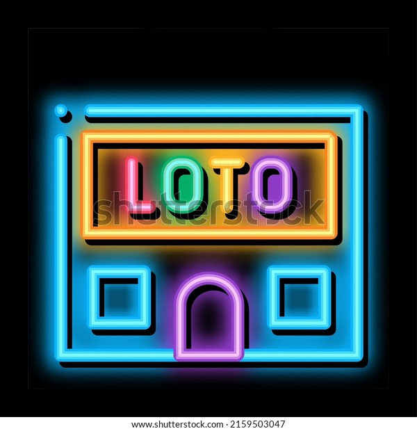 Lotto House neon light\
sign vector. Glowing bright icon Lotto House sign. transparent\
symbol illustration