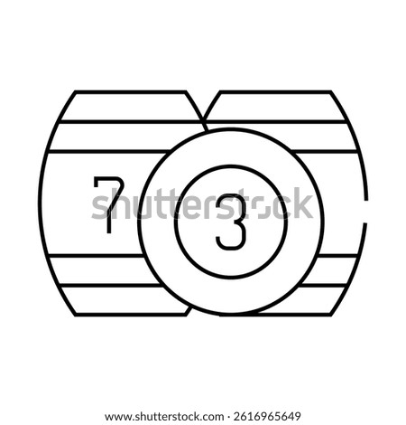 lotto kegs line icon vector. lotto kegs sign. isolated contour symbol black illustration
