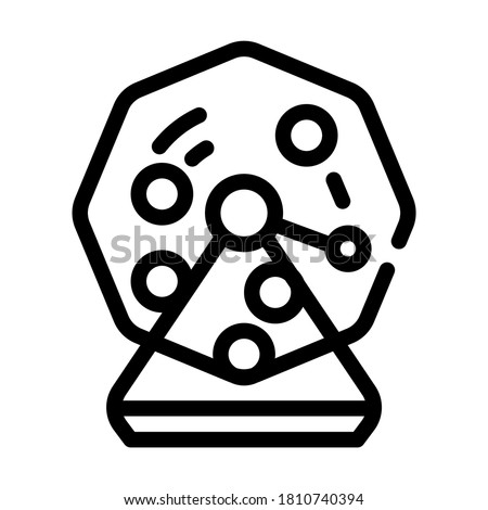 lotto machine with balls line icon vector. lotto machine with balls sign. isolated contour symbol black illustration