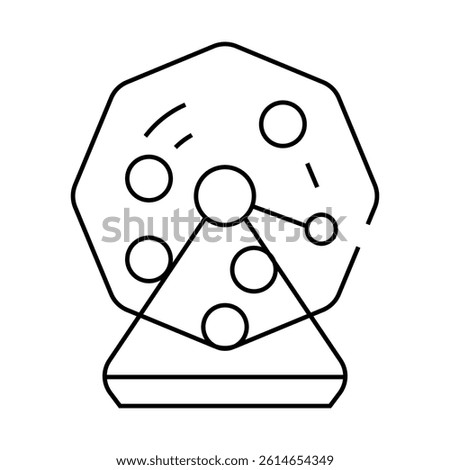 lotto machine with balls line icon vector. lotto machine with balls sign. isolated contour symbol black illustration